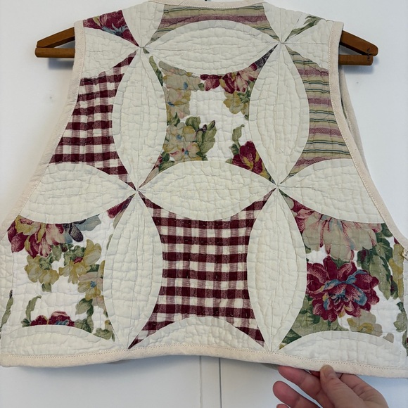 Handmade Floral Patchwork Quilted Vest M - Picture 8 of 10